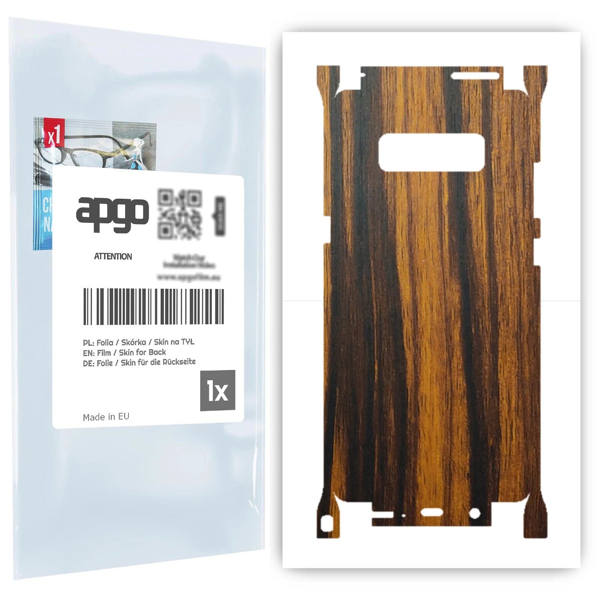 Folia naklejka skórka strukturalna na TYŁ+BOKI do Samsung Galaxy Note 8 -  Drewno Tygrysie - apgo SKINS