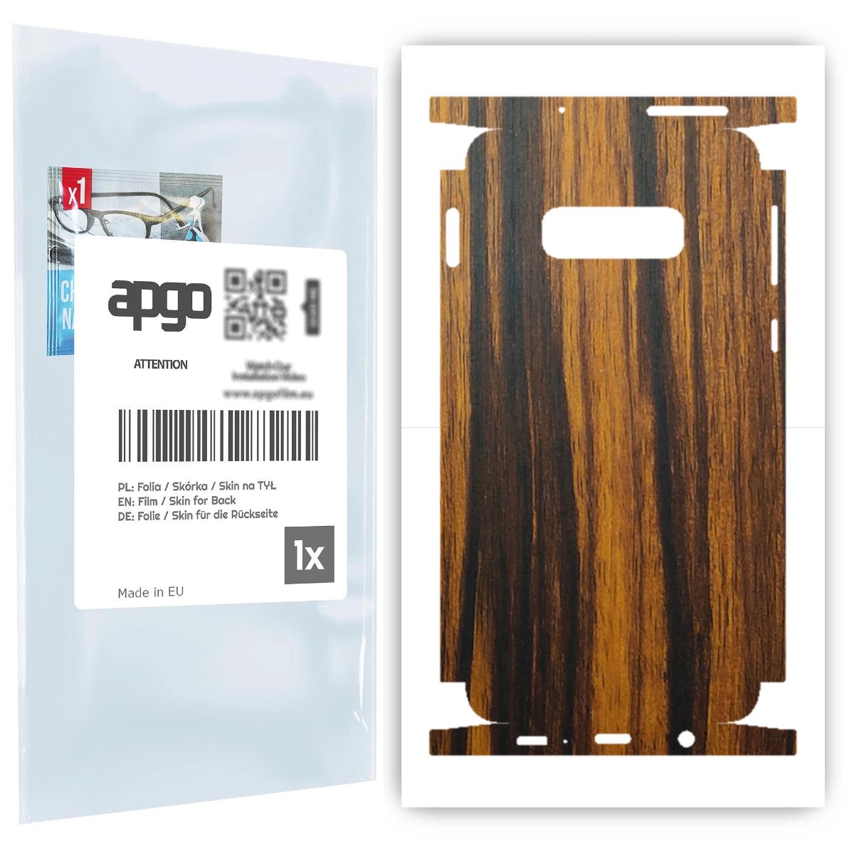 Folia naklejka skórka strukturalna na TYŁ+BOKI do Samsung Galaxy S10e -  Drewno Tygrysie - apgo SKINS
