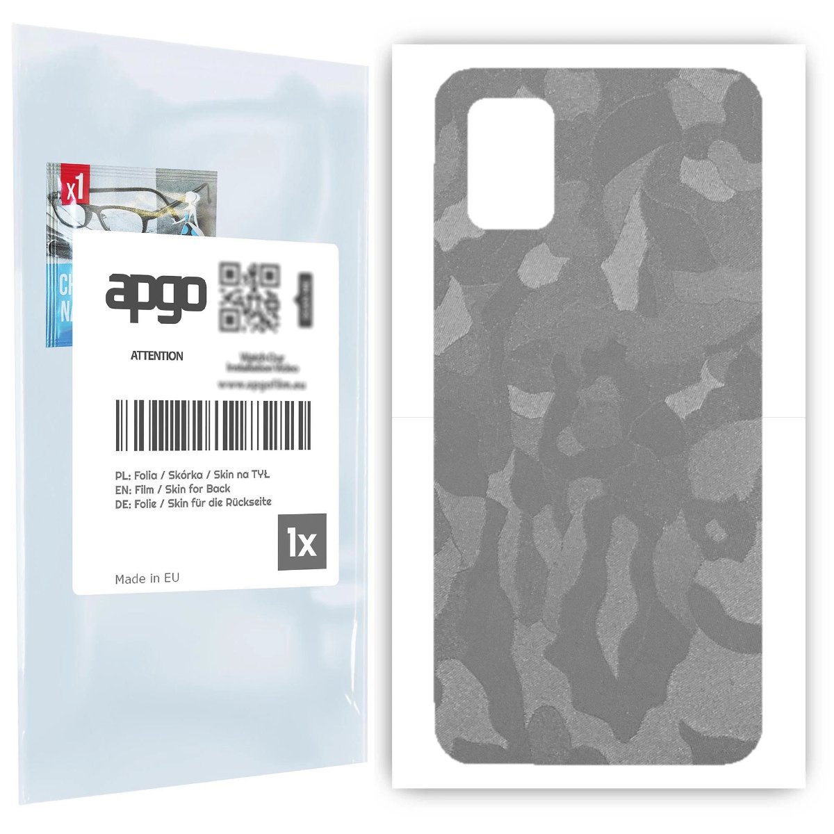 Folia naklejka skórka strukturalna na TYŁ do Samsung Galaxy A51 5G -  Moro | Camo Srebrny - apgo SKINS