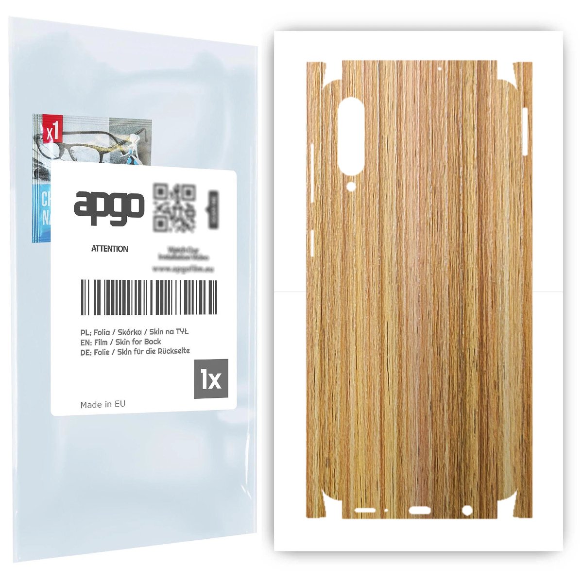 Folia naklejka skórka strukturalna na TYŁ+BOKI do Samsung Galaxy A50s -  Drewno Dąb Miodowy - apgo SKINS