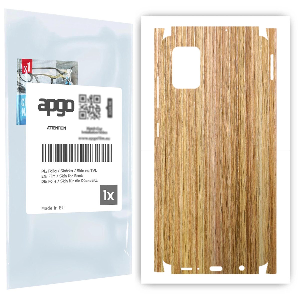 Folia naklejka skórka strukturalna na TYŁ+BOKI do Samsung Galaxy A51 -  Drewno Dąb Miodowy - apgo SKINS