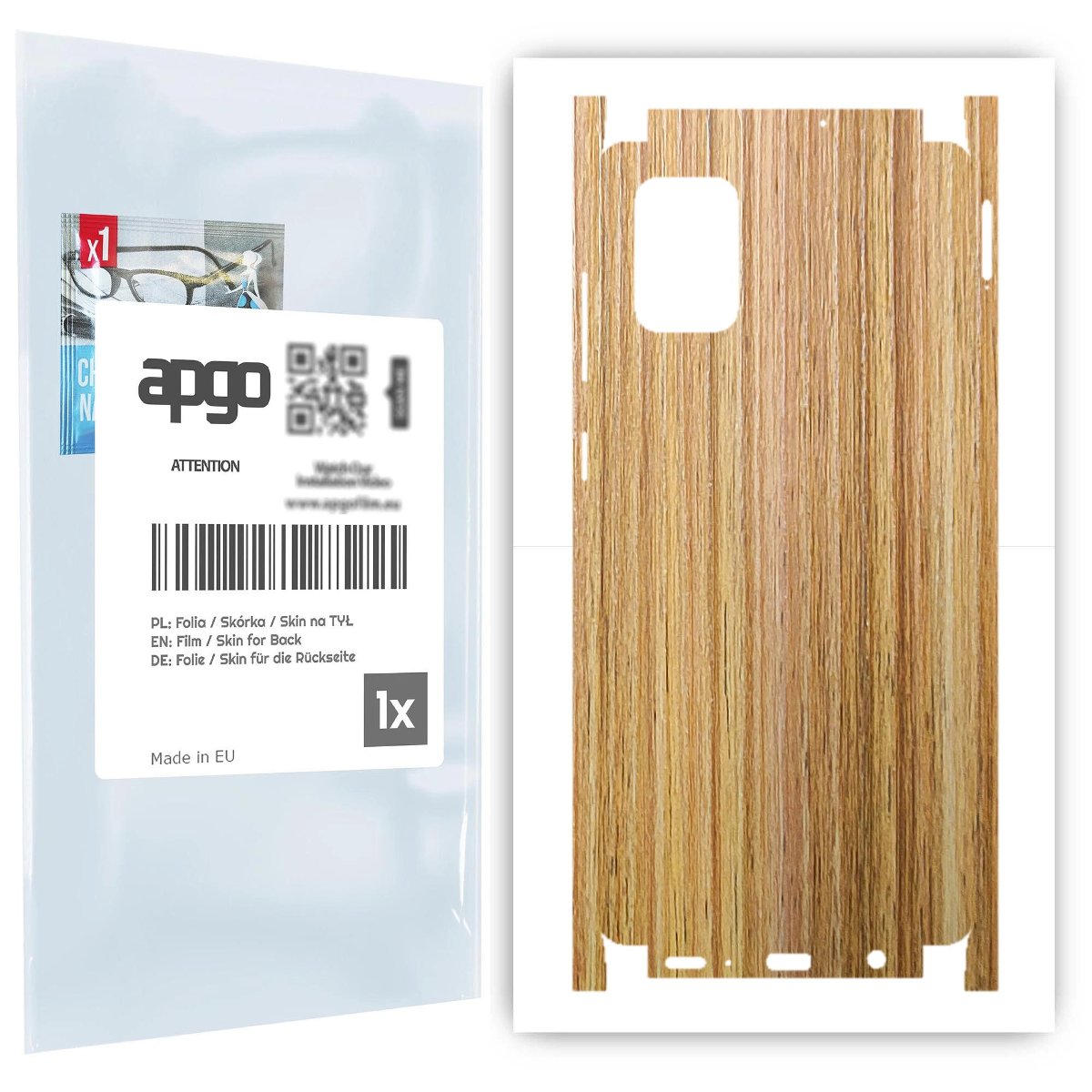 Folia naklejka skórka strukturalna na TYŁ+BOKI do Samsung Galaxy A71 -  Drewno Dąb Miodowy - apgo SKINS