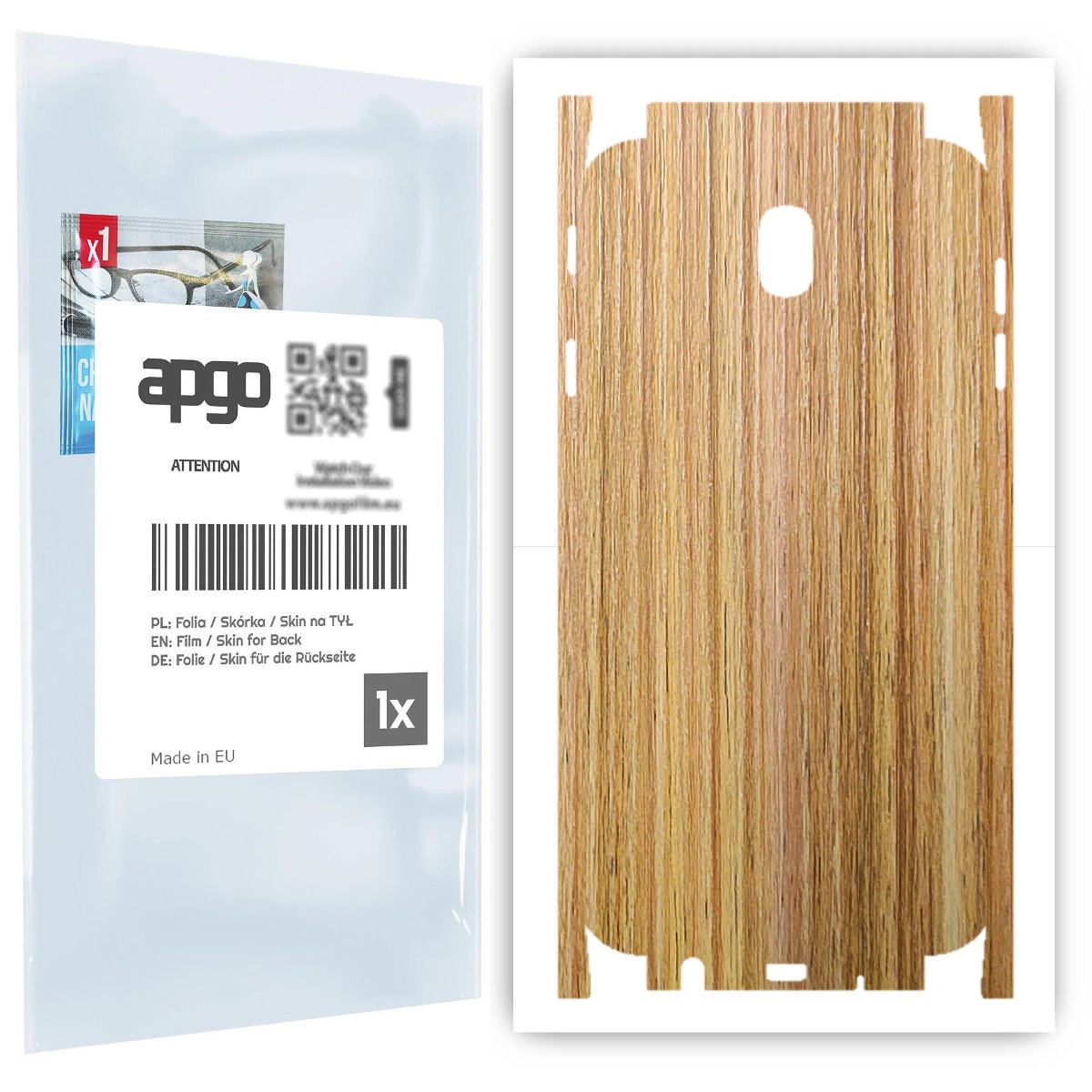 Folia naklejka skórka strukturalna na TYŁ+BOKI do Samsung Galaxy J7 (2017) -  Drewno Dąb Miodowy - apgo SKINS