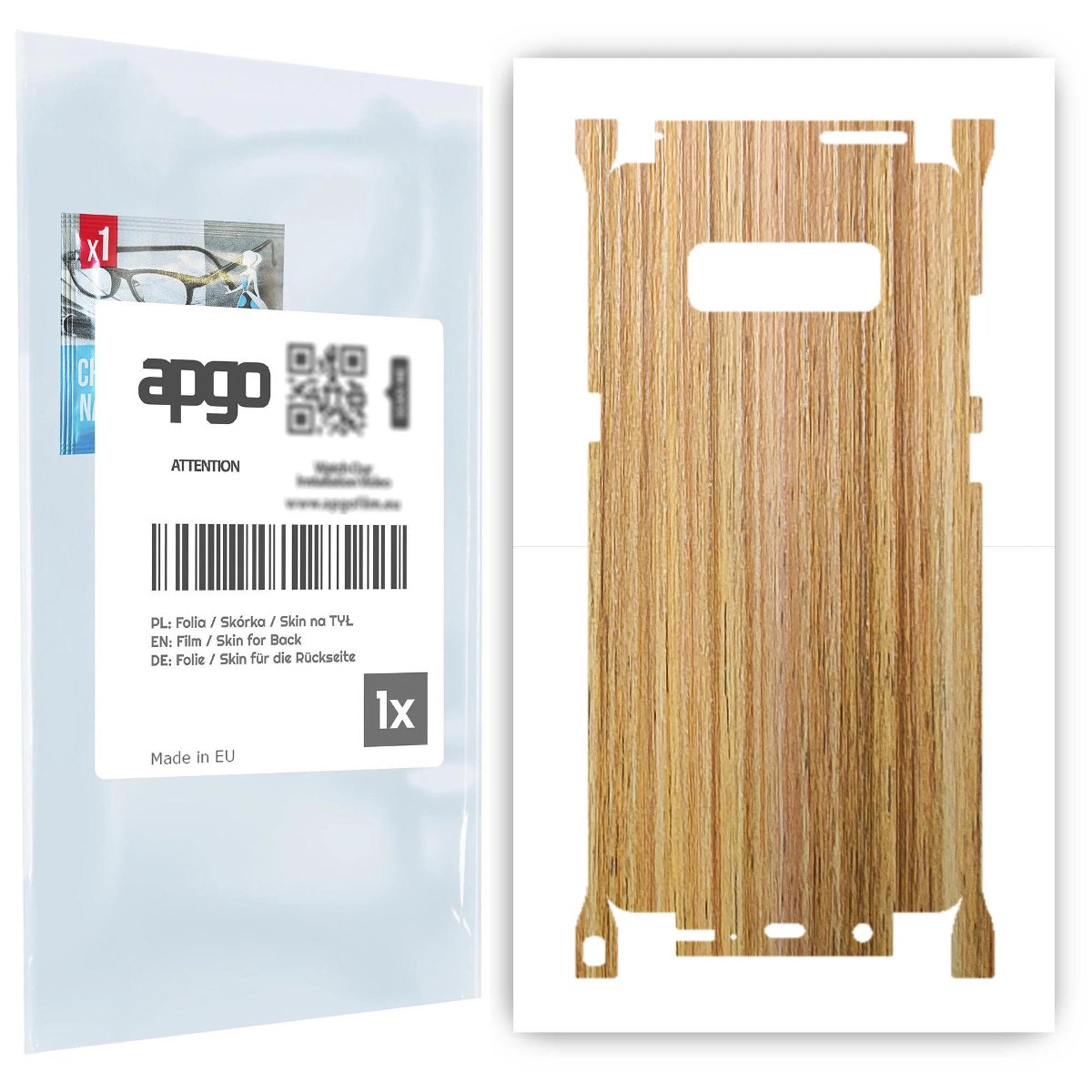 Folia naklejka skórka strukturalna na TYŁ+BOKI do Samsung Galaxy Note 8 -  Drewno Dąb Miodowy - apgo SKINS