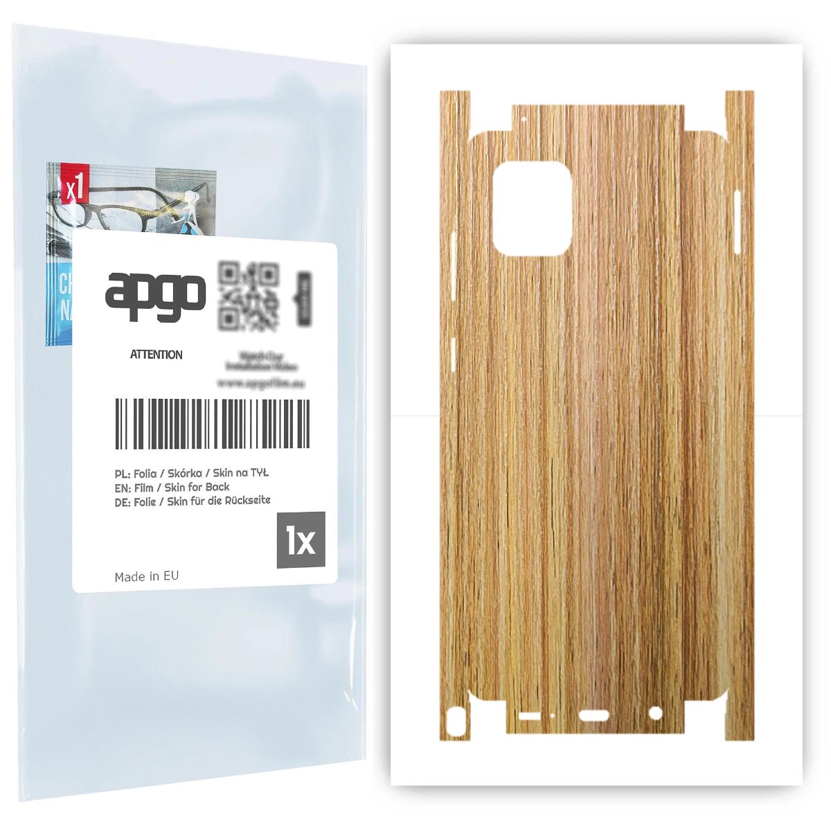 Folia naklejka skórka strukturalna na TYŁ+BOKI do Samsung Galaxy Note 10 Lite -  Drewno Dąb Miodowy - apgo SKINS