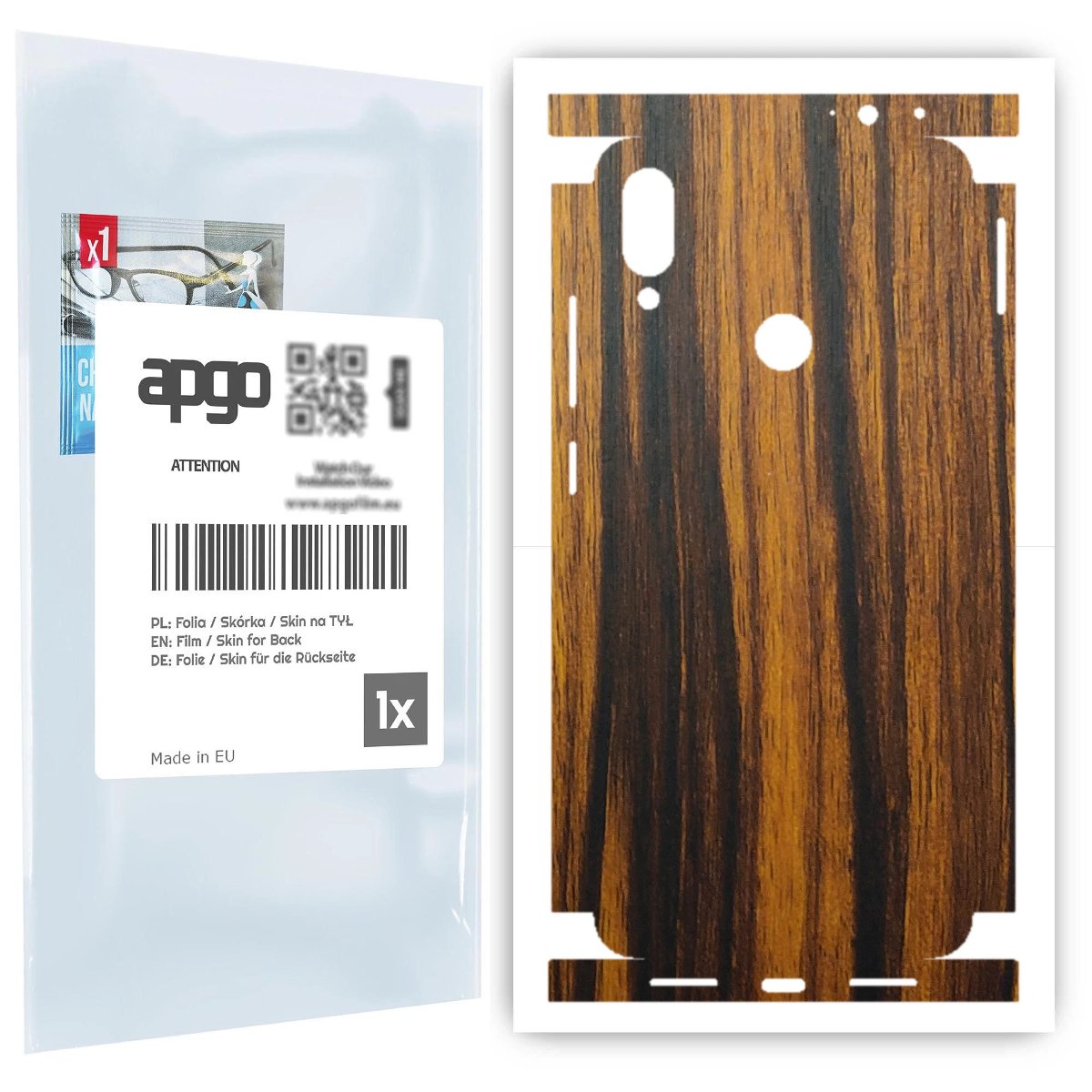 Folia naklejka skórka strukturalna na TYŁ+BOKI do Xiaomi Redmi Note 7 -  Drewno Tygrysie - apgo SKINS