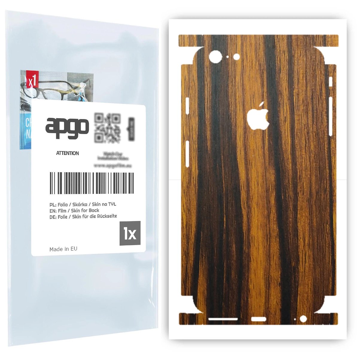 Folia naklejka skórka strukturalna na TYŁ+BOKI do Apple iPhone 6s Plus -  Drewno Tygrysie - apgo SKINS