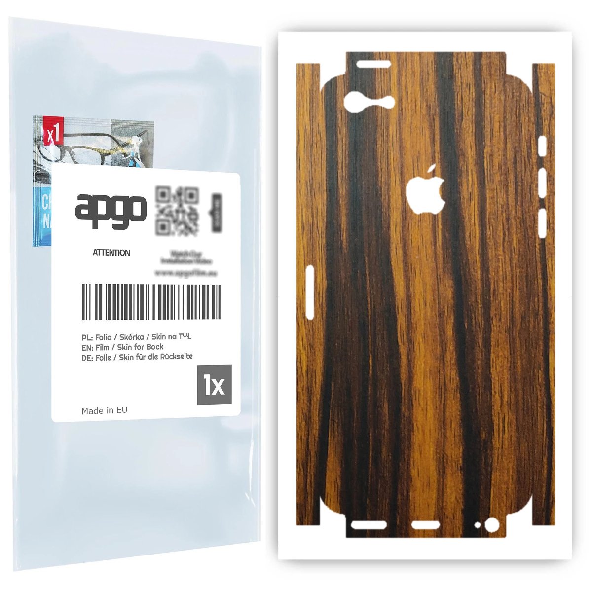 Folia naklejka skórka strukturalna na TYŁ+BOKI do Apple iPhone 5 -  Drewno Tygrysie - apgo SKINS