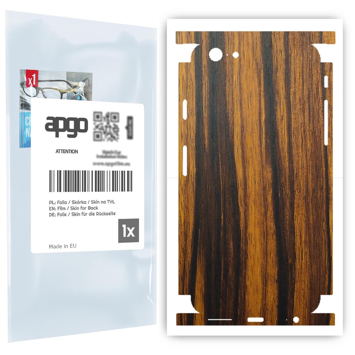 Folia naklejka skórka strukturalna na TYŁ+BOKI do Apple iPhone 6 -  Drewno Tygrysie - apgo SKINS