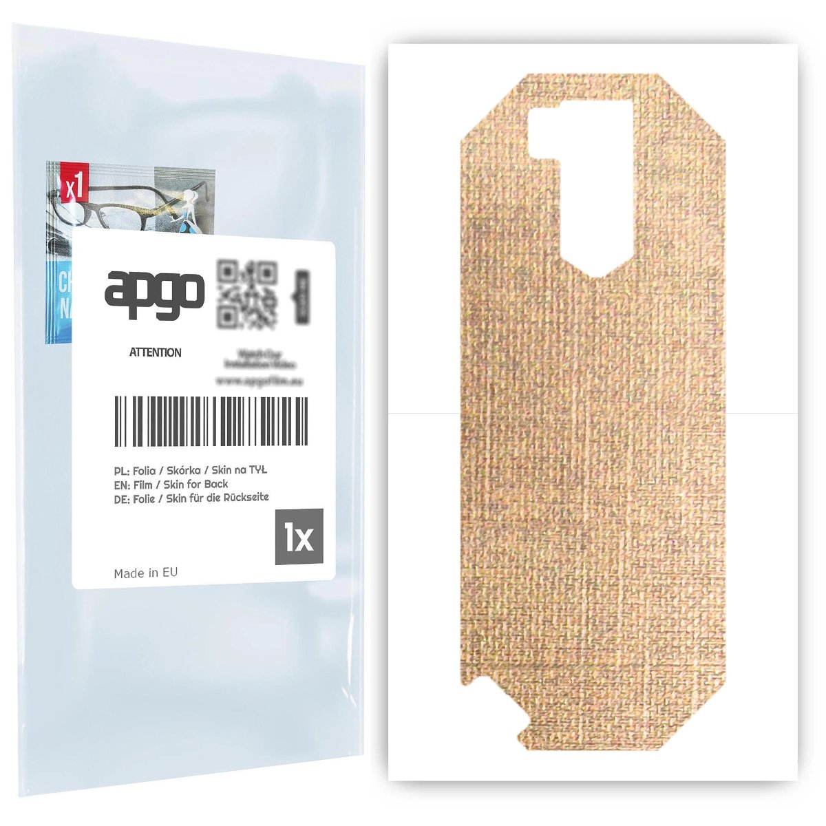 Folia naklejka skórka strukturalna na TYŁ do Ulefone Armor X5 -  Tkanina Denim Beżowy - apgo SKINS