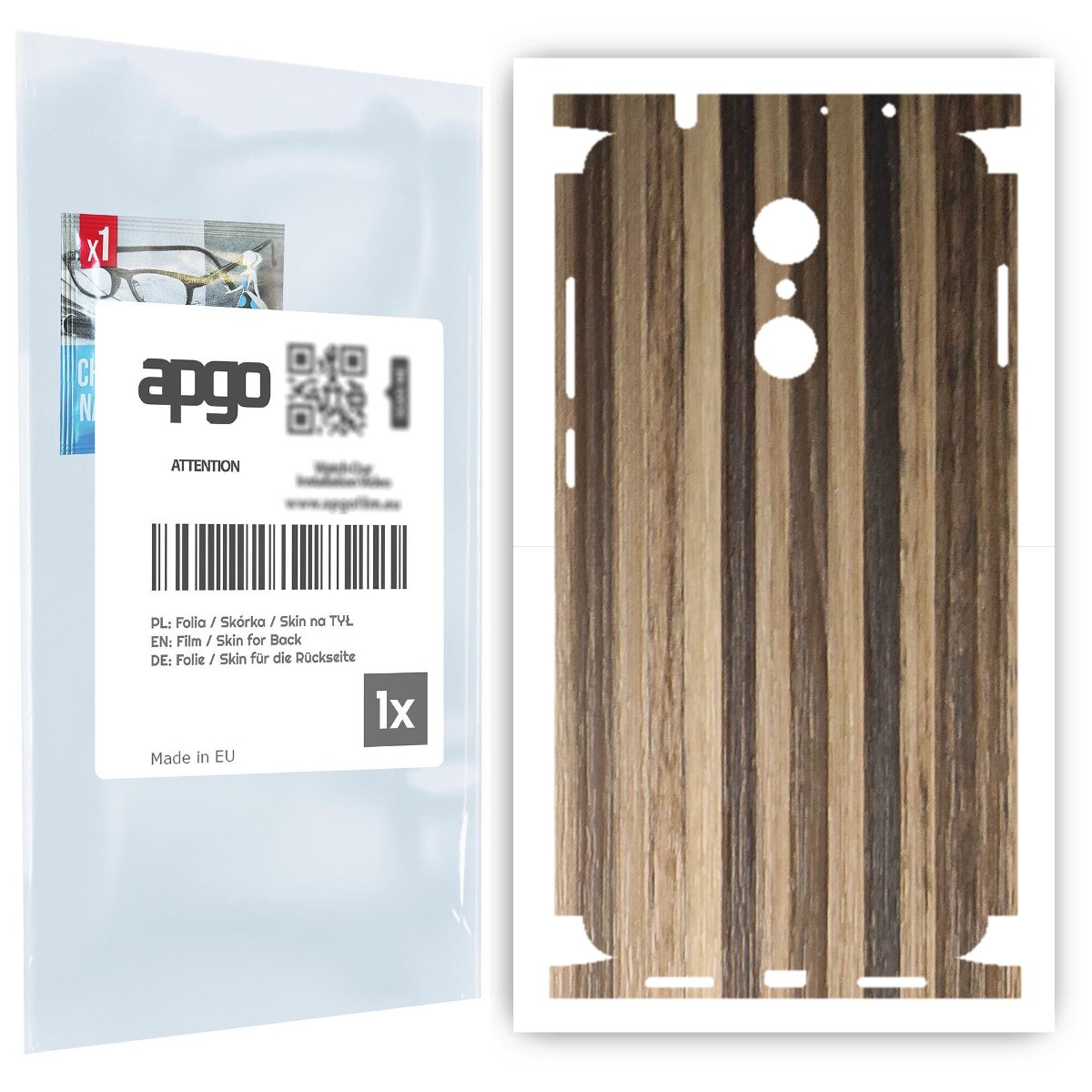 Folia naklejka skórka strukturalna na TYŁ+BOKI do Xiaomi Redmi 5 -  Drewno Paski Mix - apgo SKINS