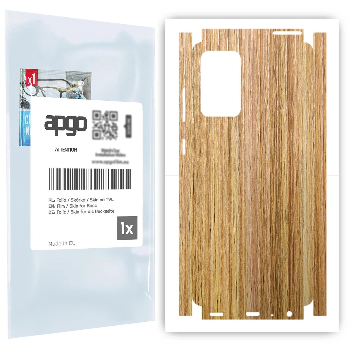 Folia naklejka skórka strukturalna na TYŁ+BOKI do Samsung Galaxy A72 -  Drewno Dąb Miodowy - apgo SKINS