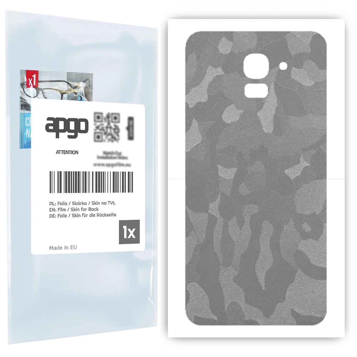 Folia naklejka skórka strukturalna na TYŁ do Samsung Galaxy J6 -  Moro | Camo Srebrny - apgo SKINS