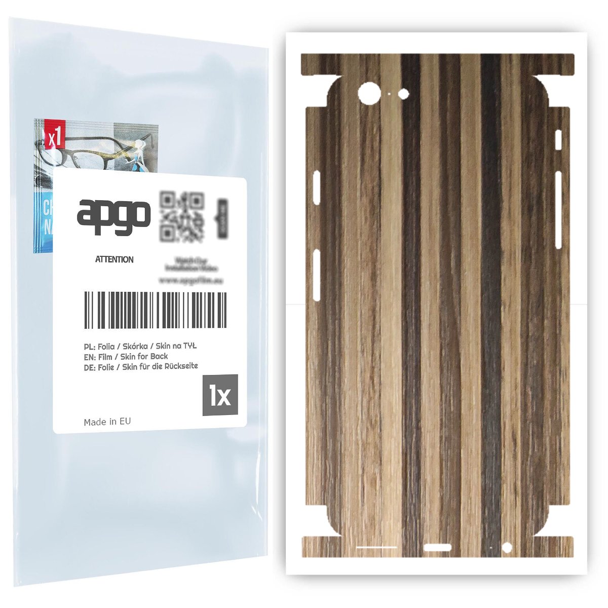 Folia naklejka skórka strukturalna na TYŁ+BOKI do Apple iPhone 6 -  Drewno Paski Mix - apgo SKINS