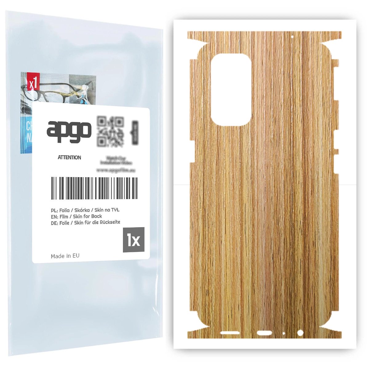 Folia naklejka skórka strukturalna na TYŁ+BOKI do Oppo Reno5 5G -  Drewno Dąb Miodowy - apgo SKINS