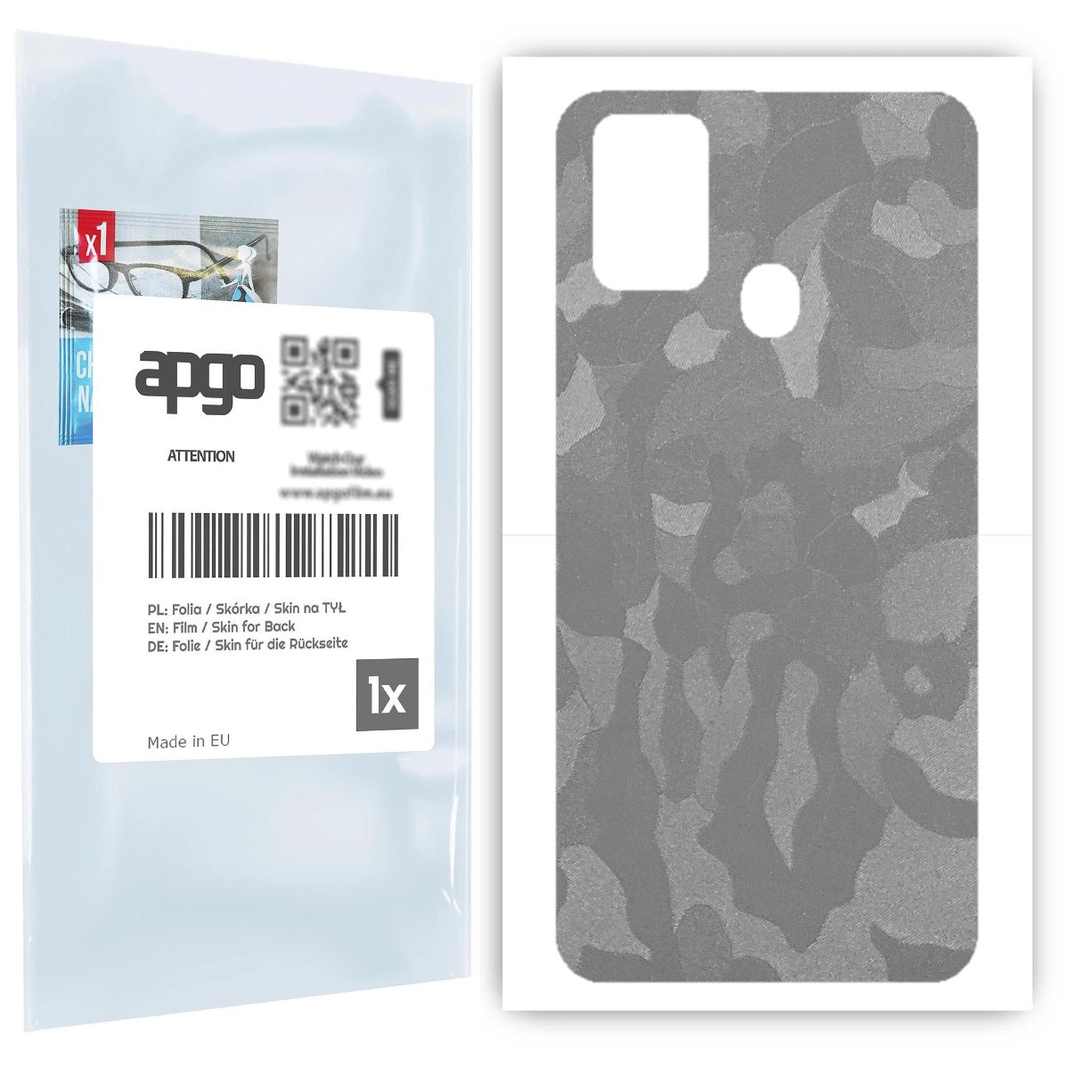 Folia naklejka skórka strukturalna na TYŁ do Samsung Galaxy M31 -  Moro | Camo Srebrny - apgo SKINS