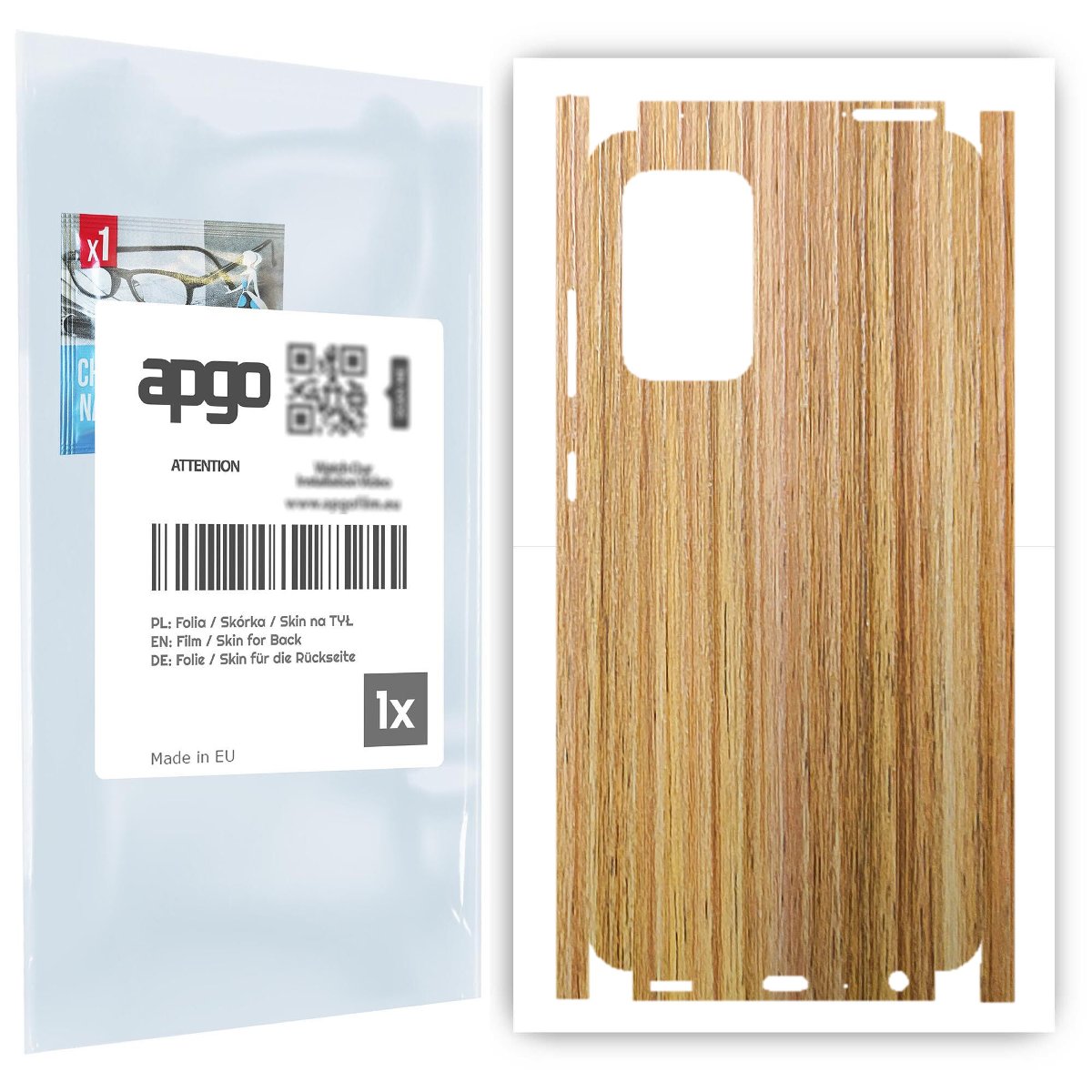 Folia naklejka skórka strukturalna na TYŁ+BOKI do Samsung Galaxy A52 4G -  Drewno Dąb Miodowy - apgo SKINS