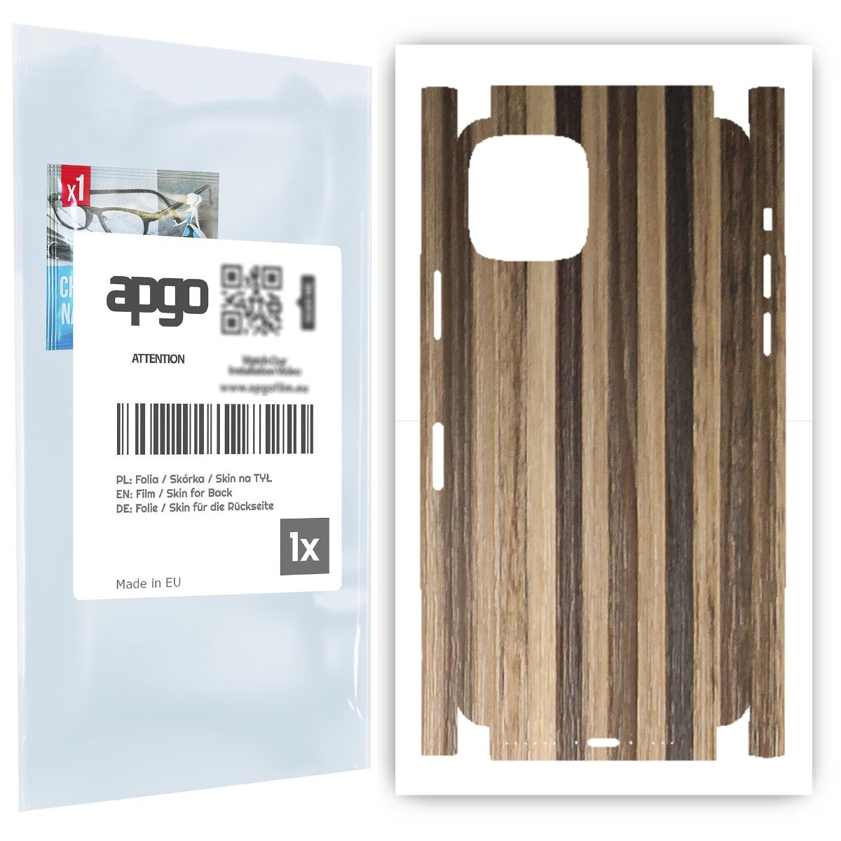 Folia naklejka skórka strukturalna na TYŁ+BOKI do Apple iPhone 11 Pro -  Drewno Paski Mix - apgo SKINS