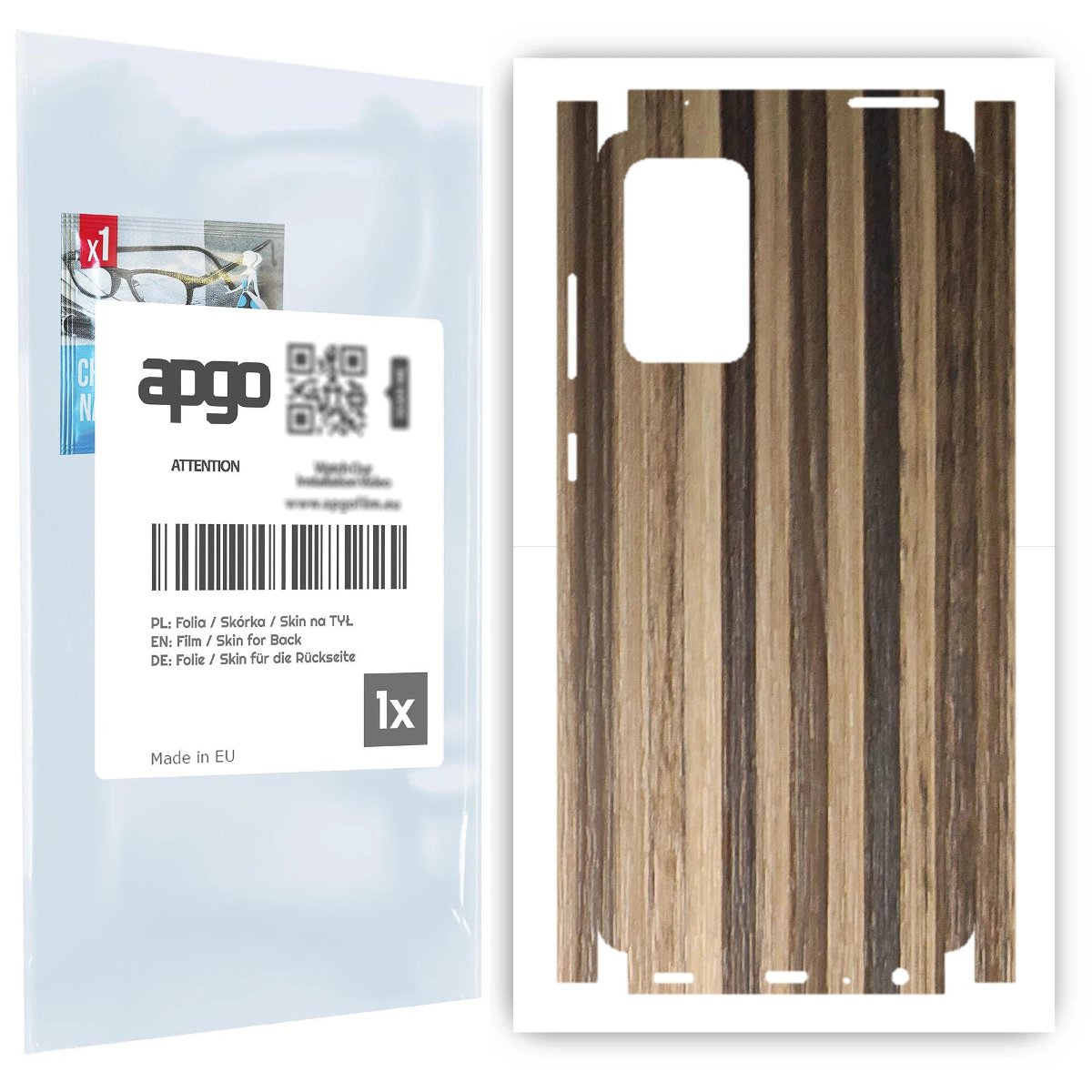 Folia naklejka skórka strukturalna na TYŁ+BOKI do Samsung Galaxy A72 -  Drewno Paski Mix - apgo SKINS