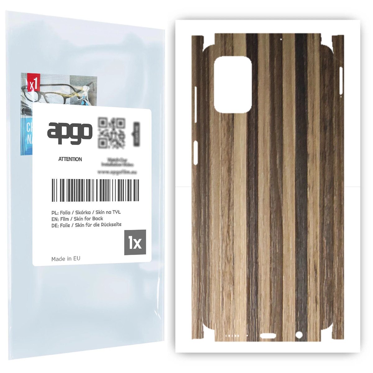 Folia naklejka skórka strukturalna na TYŁ+BOKI do Samsung Galaxy M51 -  Drewno Paski Mix - apgo SKINS