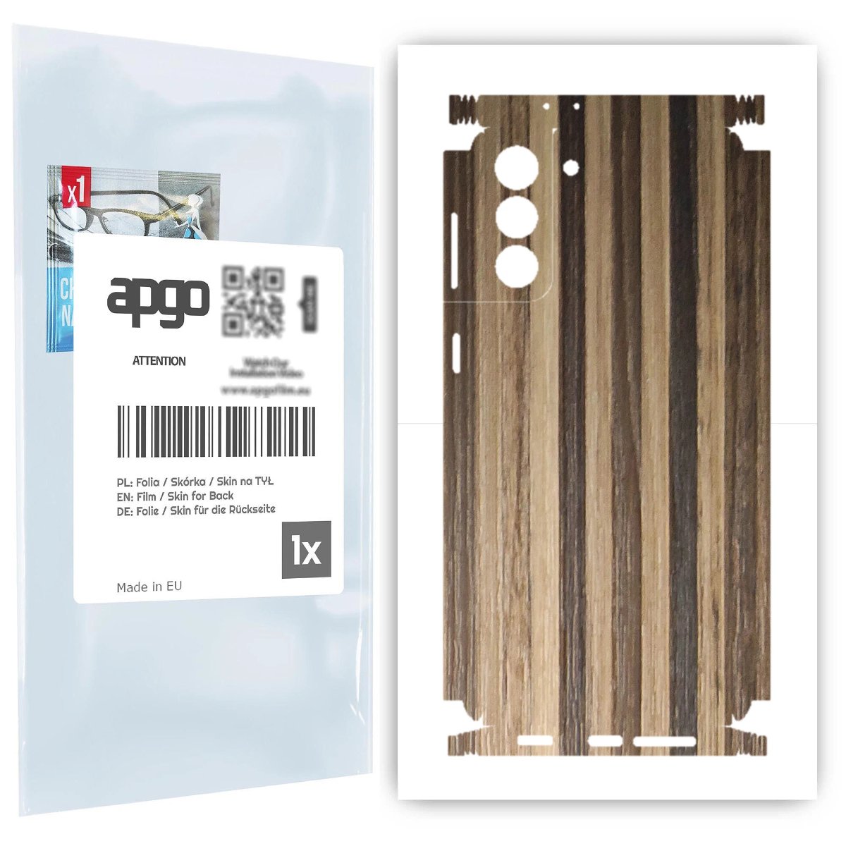 Folia naklejka skórka strukturalna na TYŁ+BOKI do Samsung Galaxy S21+ 5G -  Drewno Paski Mix - apgo SKINS