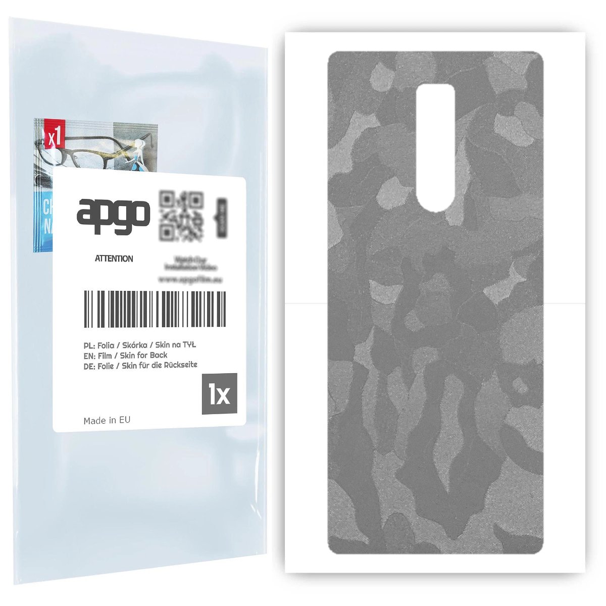 Folia naklejka skórka strukturalna na TYŁ do Sony Xperia 1 -  Moro | Camo Srebrny - apgo SKINS