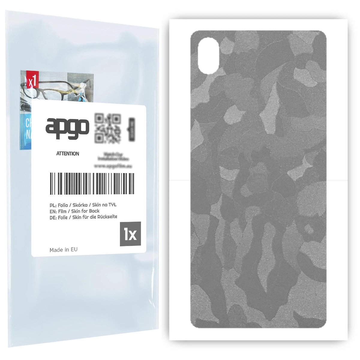 Folia naklejka skórka strukturalna na TYŁ do Sony Xperia L3 -  Moro | Camo Srebrny - apgo SKINS