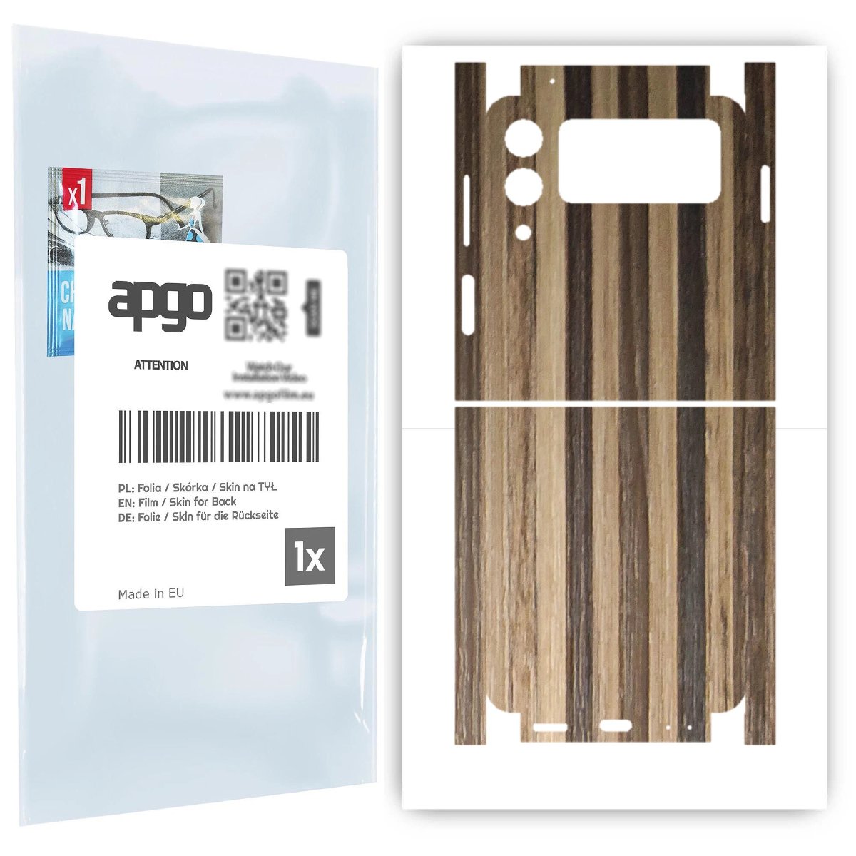 Folia naklejka skórka strukturalna na TYŁ+BOKI do Samsung Galaxy Z Flip 3 -  Drewno Paski Mix - apgo SKINS