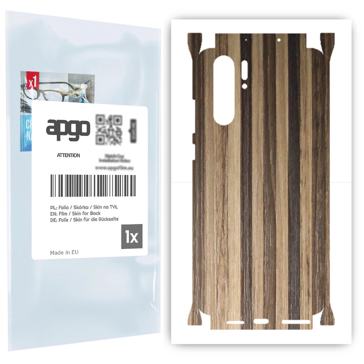 Folia naklejka skórka strukturalna na TYŁ+BOKI do Huawei P30 Pro New Edition -  Drewno Paski Mix - apgo SKINS