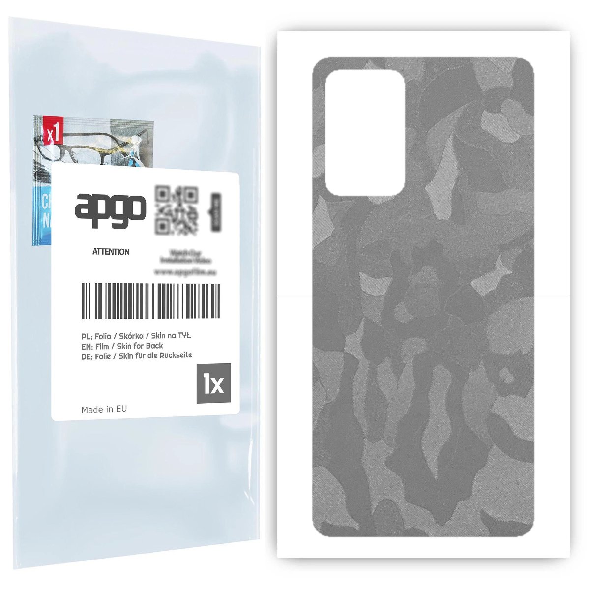 Folia naklejka skórka strukturalna na TYŁ do Samsung Galaxy A72 -  Moro | Camo Srebrny - apgo SKINS