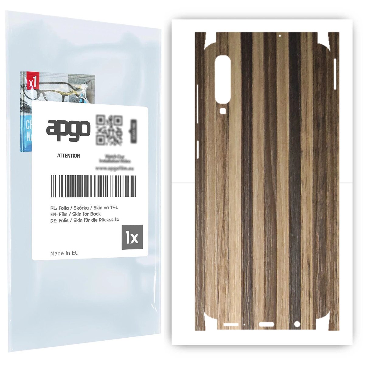 Folia naklejka skórka strukturalna na TYŁ+BOKI do Samsung Galaxy A50 -  Drewno Paski Mix - apgo SKINS