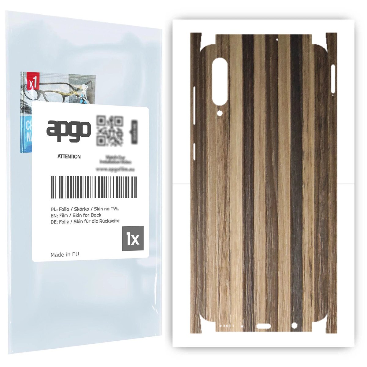 Folia naklejka skórka strukturalna na TYŁ+BOKI do Samsung Galaxy A30s -  Drewno Paski Mix - apgo SKINS