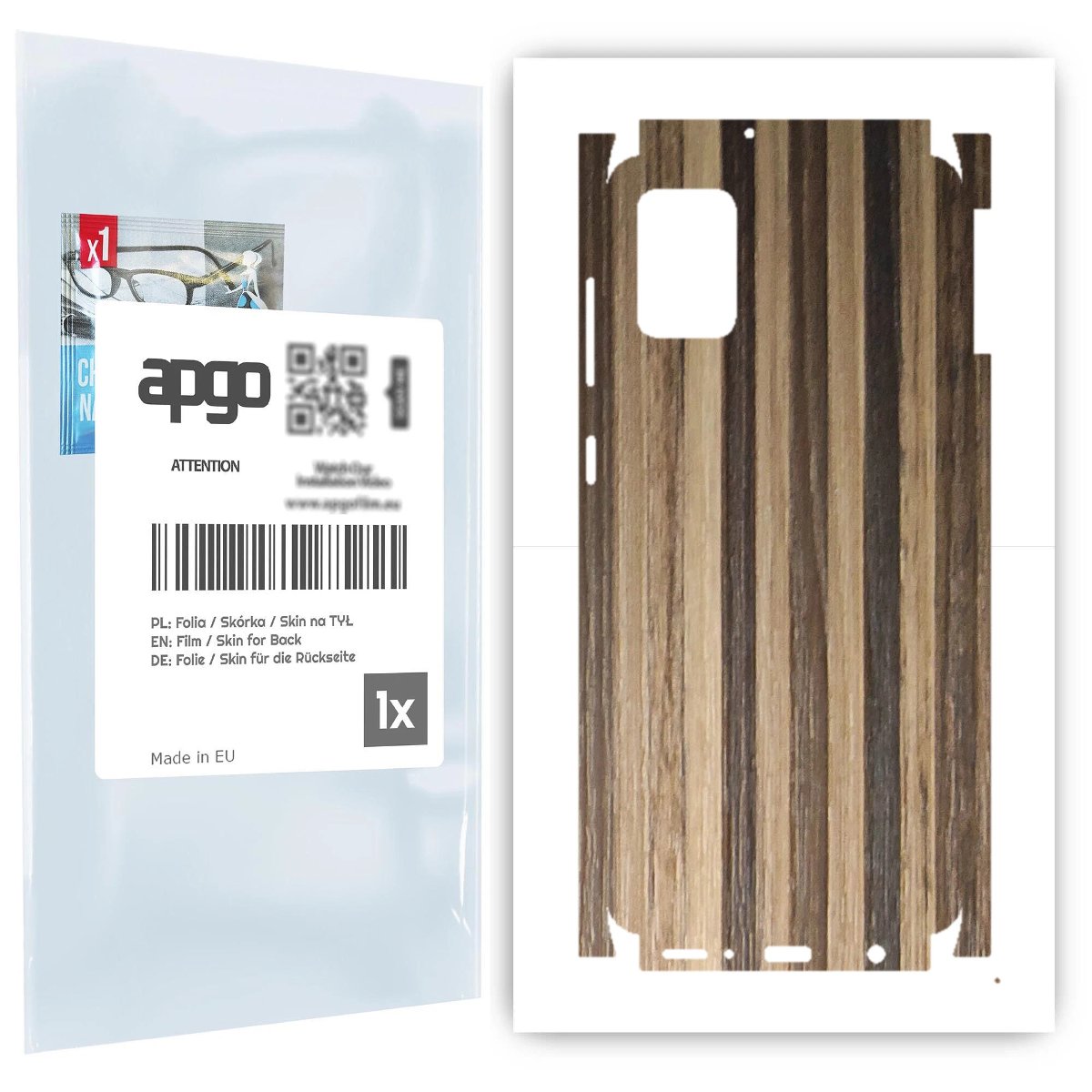Folia naklejka skórka strukturalna na TYŁ+BOKI do Samsung Galaxy A31 -  Drewno Paski Mix - apgo SKINS