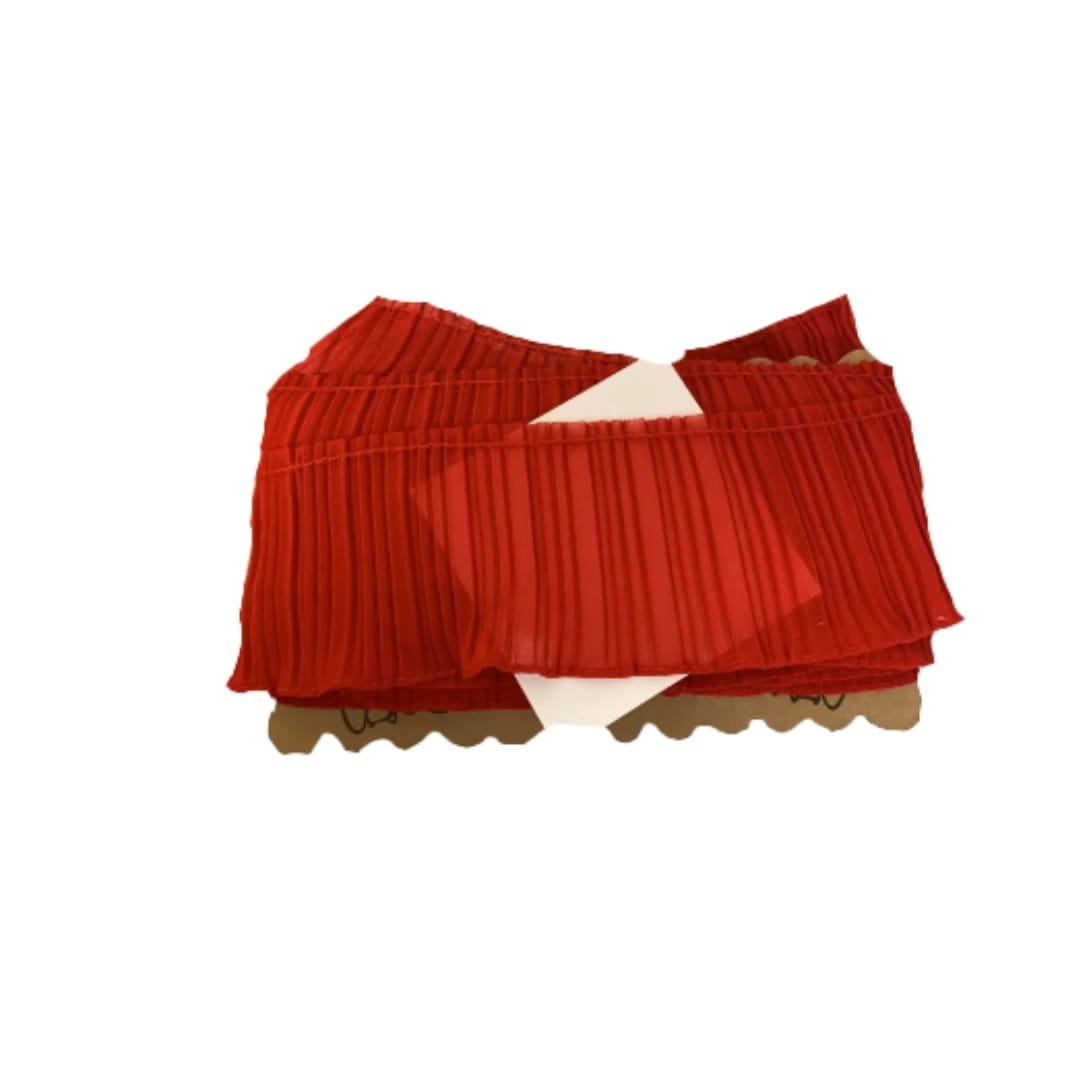 Import Taśma elastyczna plisowana żorżeta 8 cm ( 1 mb ) Czerwona 6A6C-51427_20210520144123