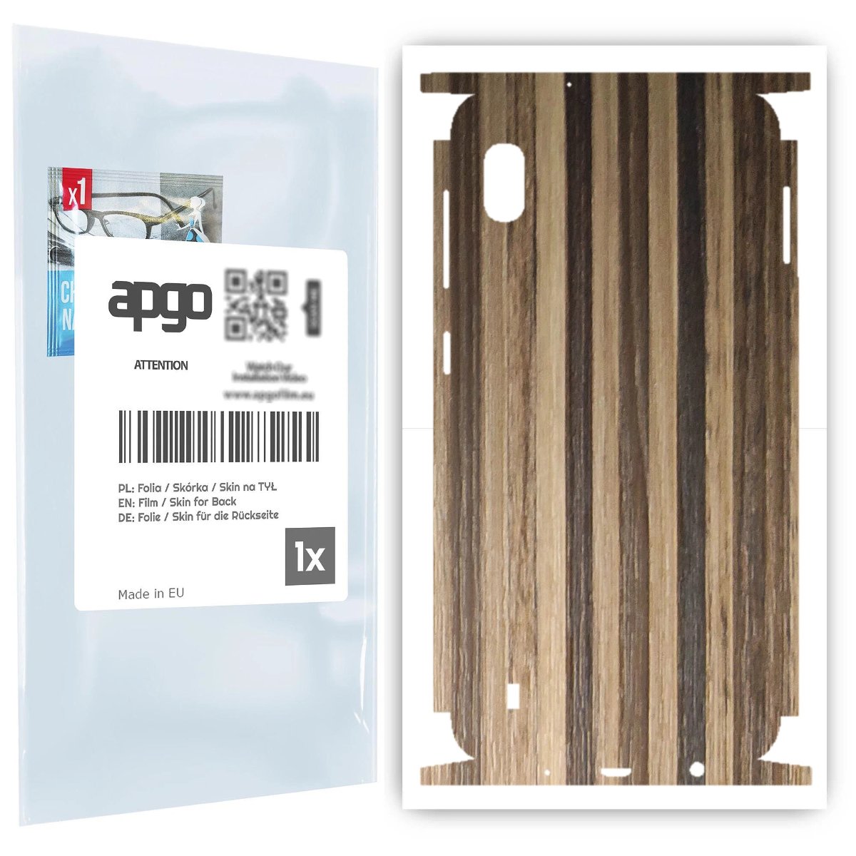 Folia naklejka skórka strukturalna na TYŁ+BOKI do Samsung Galaxy A10 -  Drewno Paski Mix - apgo SKINS