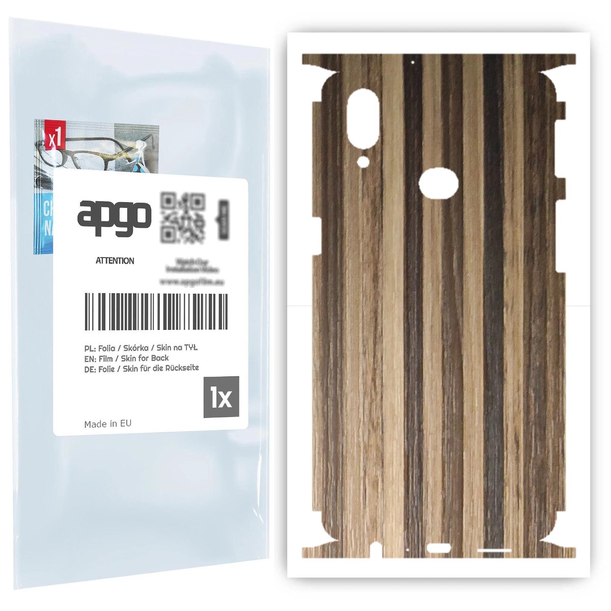 Folia naklejka skórka strukturalna na TYŁ+BOKI do Samsung Galaxy A10s -  Drewno Paski Mix - apgo SKINS