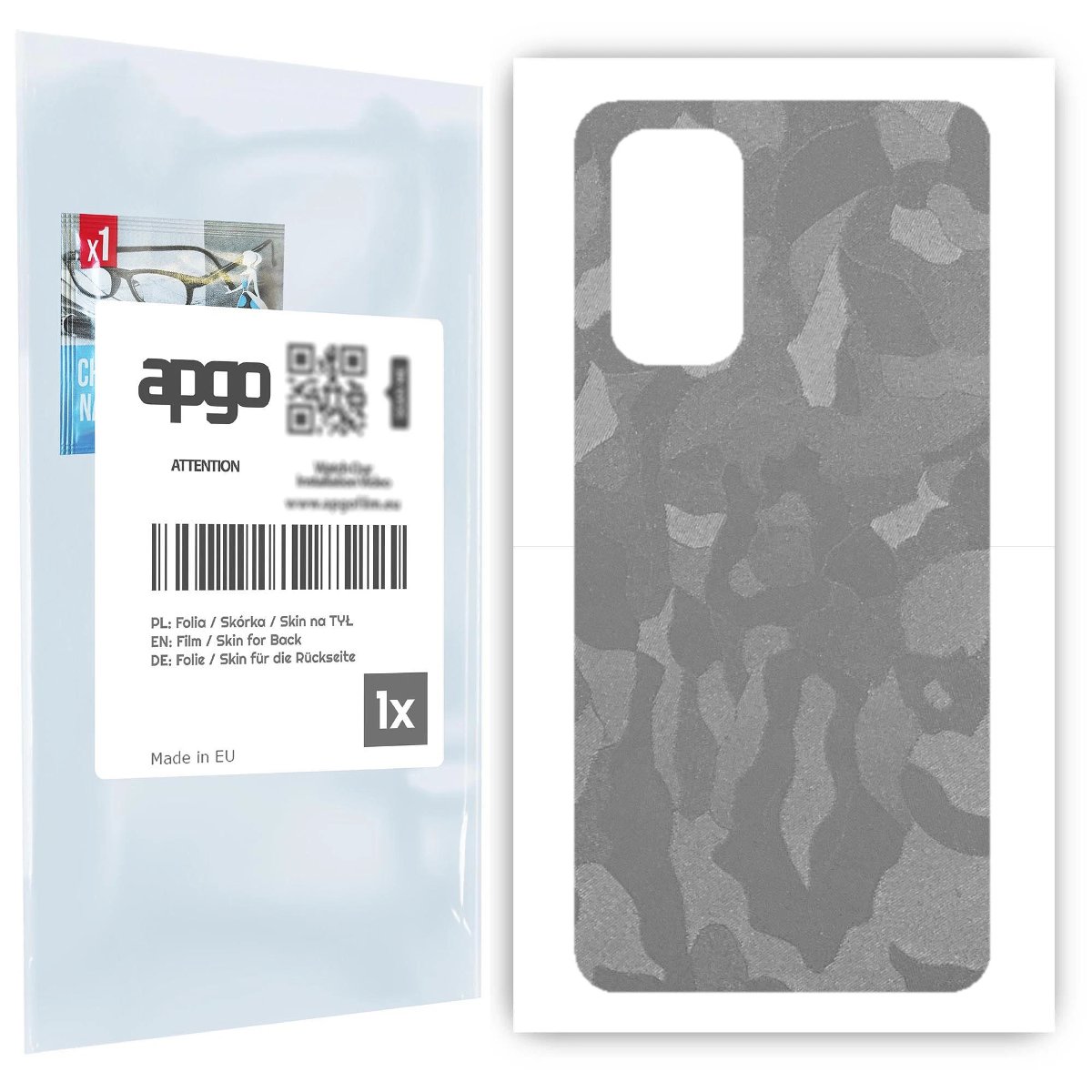 Folia naklejka skórka strukturalna na TYŁ do Oppo Reno5 Pro 5G -  Moro | Camo Srebrny - apgo SKINS