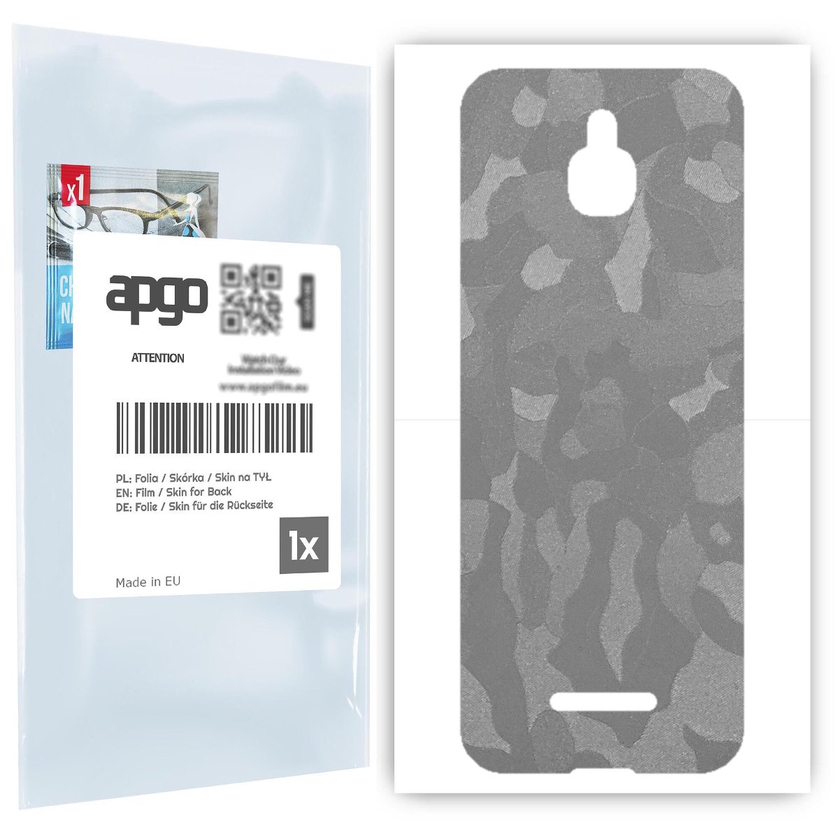 Folia naklejka skórka strukturalna na TYŁ do Nokia 8000 4G -  Moro | Camo Srebrny - apgo SKINS