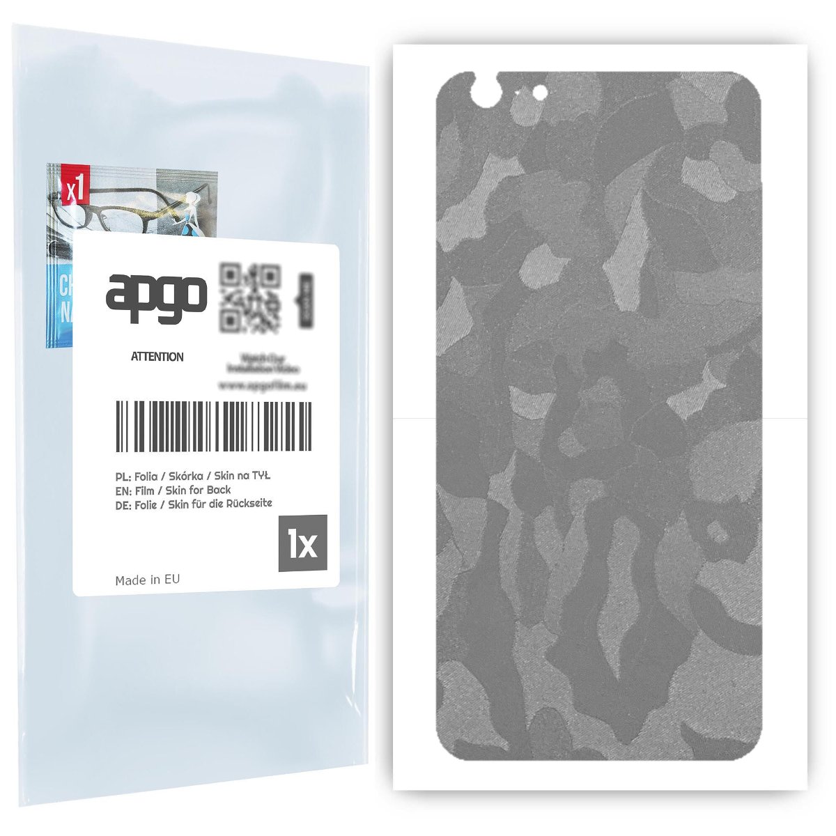 Folia naklejka skórka strukturalna na TYŁ do Apple iPhone 6s Plus -  Moro | Camo Srebrny - apgo SKINS