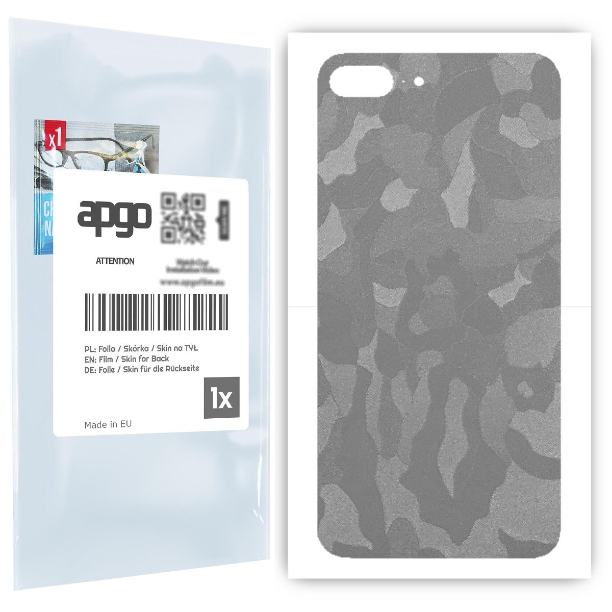 Folia naklejka skórka strukturalna na TYŁ do Apple iPhone 7 Plus -  Moro | Camo Srebrny - apgo SKINS