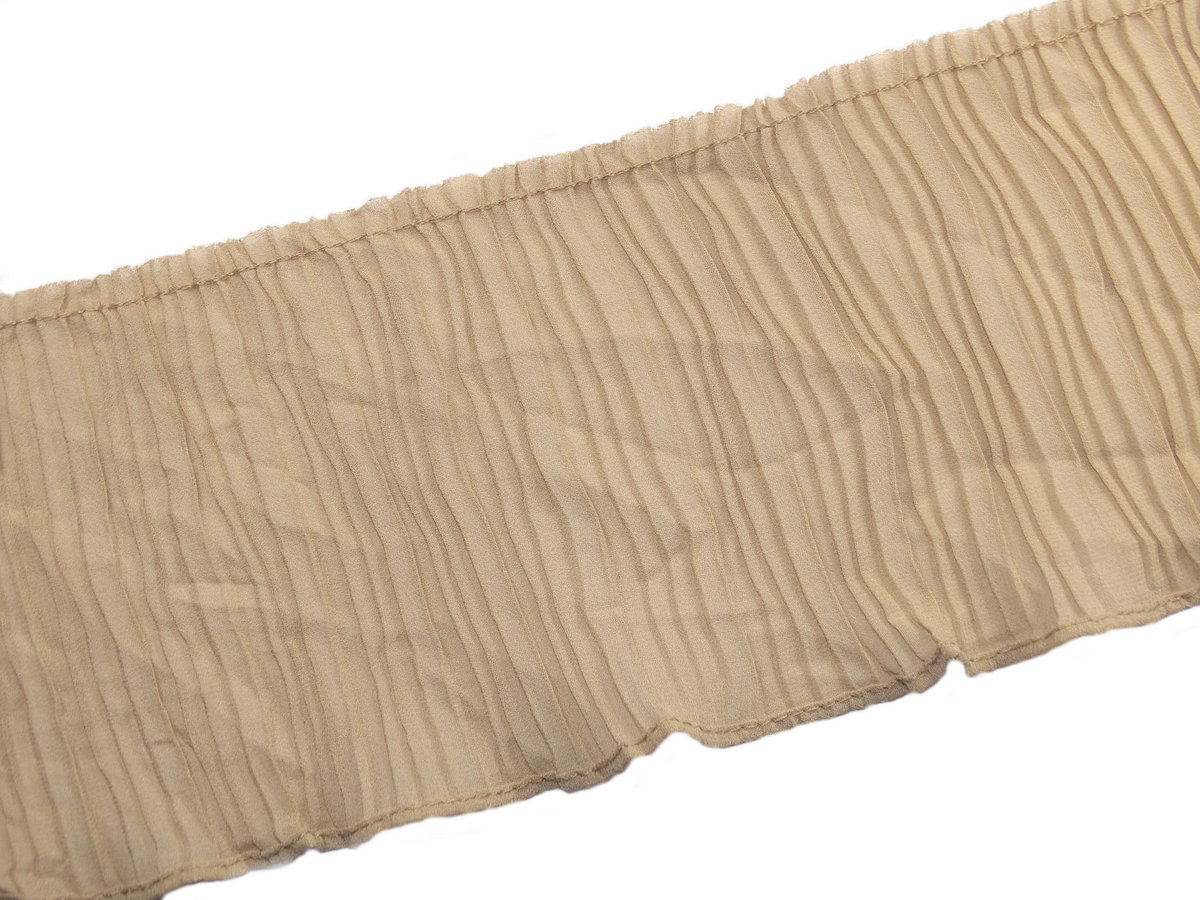kufer-pasmanteria.pl Taśma elastyczna plisowana żorżeta 12 cm ( 1 mb ) Beż 6A6C-51427_20220331193023