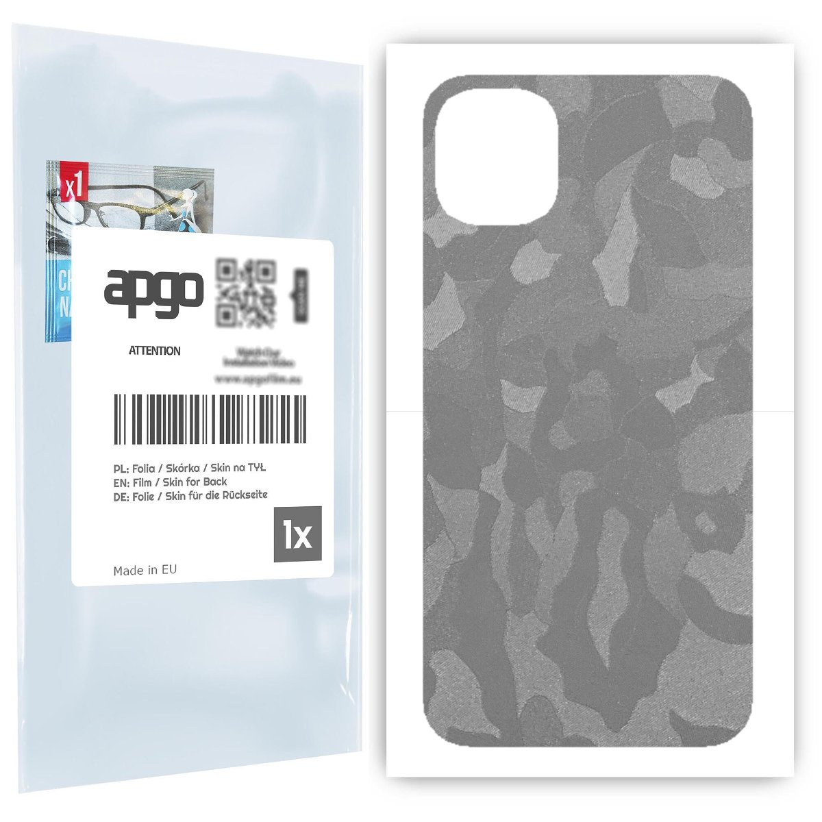 Folia naklejka skórka strukturalna na TYŁ do Apple iPhone 11 -  Moro | Camo Srebrny - apgo SKINS