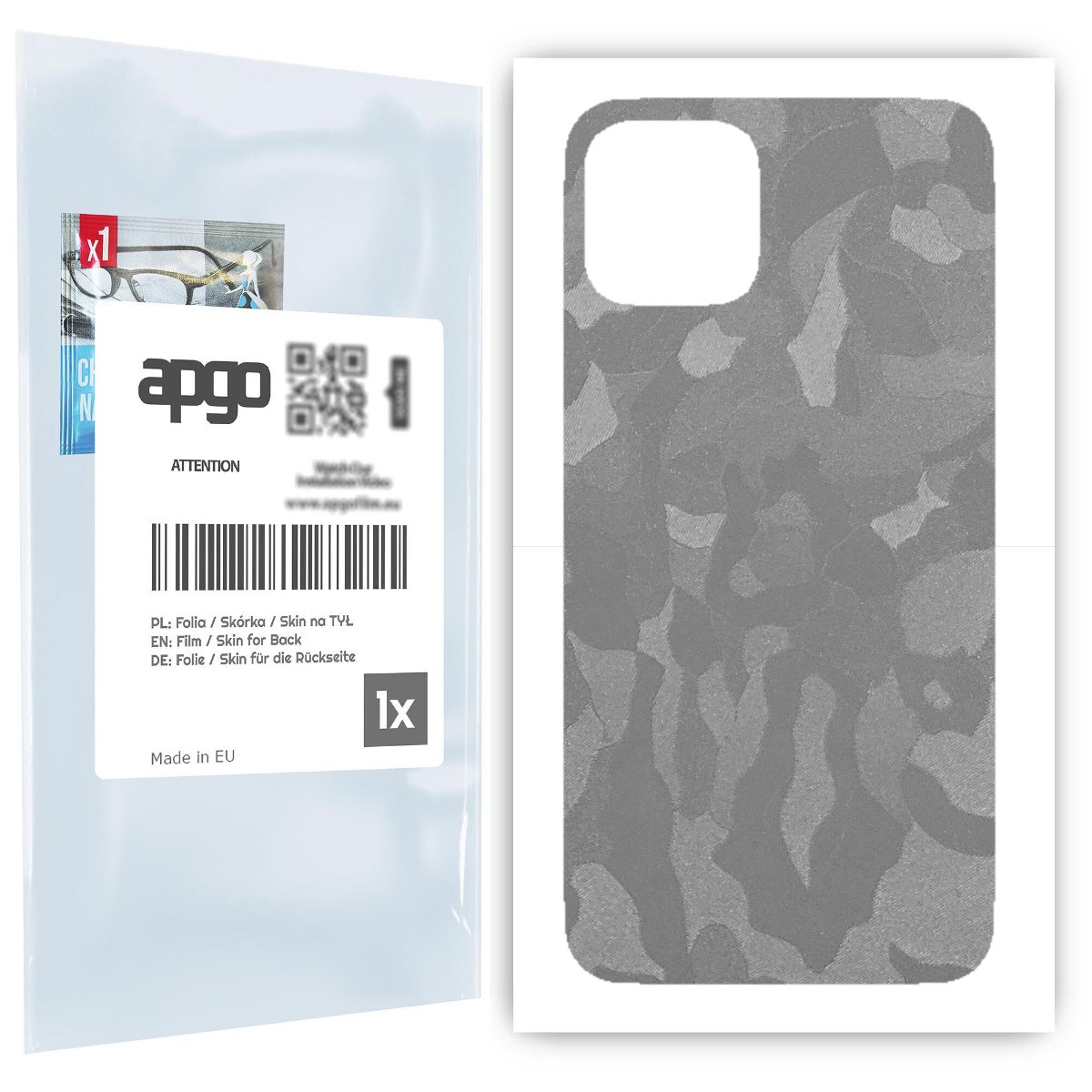 Folia naklejka skórka strukturalna na TYŁ do Apple iPhone 11 Pro -  Moro | Camo Srebrny - apgo SKINS