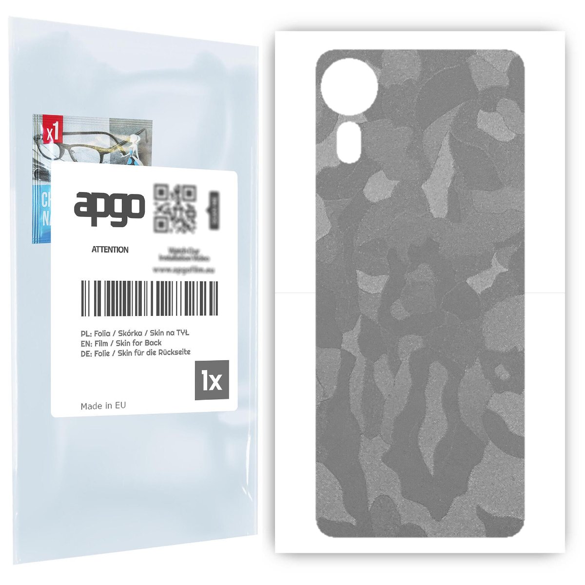 Folia naklejka skórka strukturalna na TYŁ do Samsung Galaxy XCover 5 -  Moro | Camo Srebrny - apgo SKINS