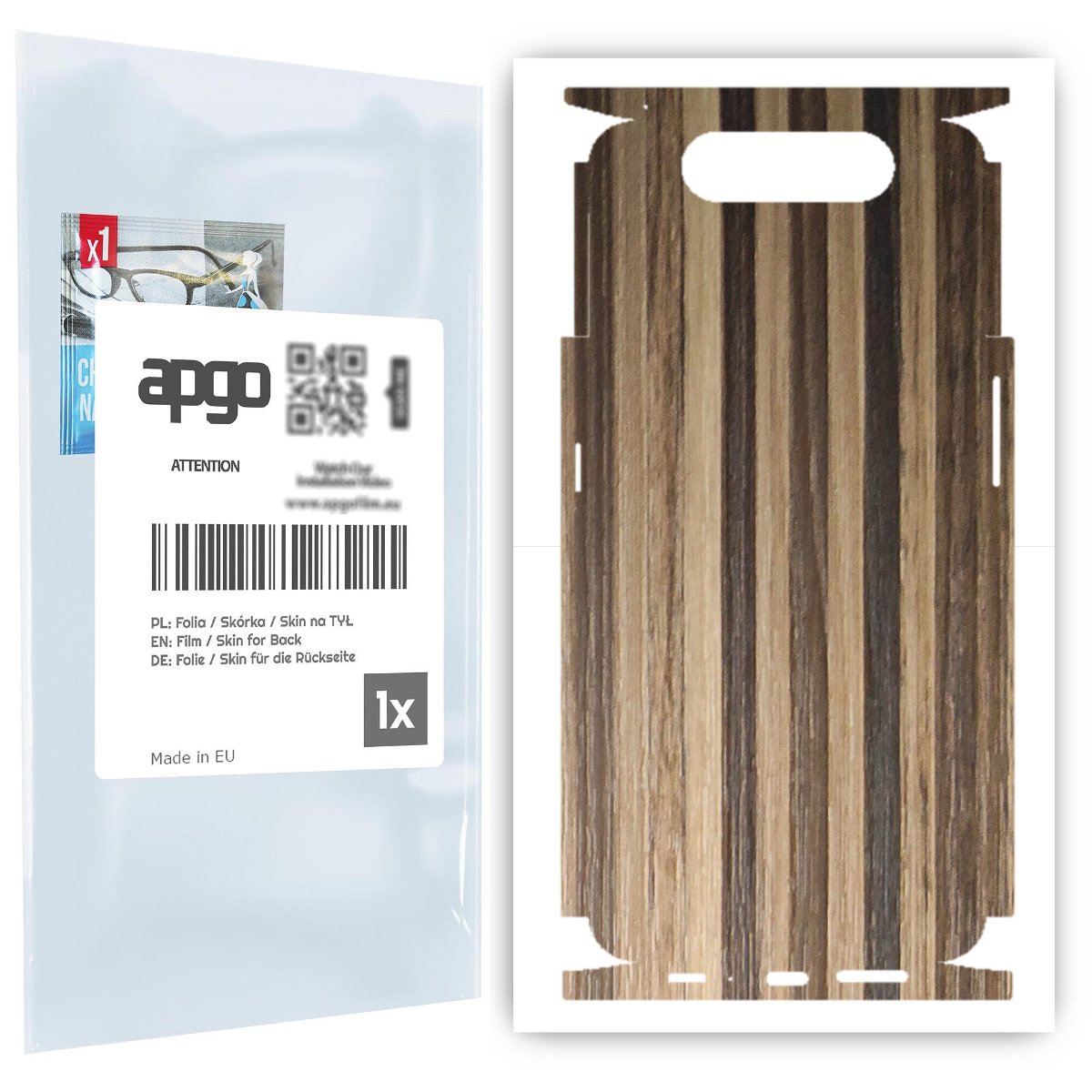 Folia naklejka skórka strukturalna na TYŁ+BOKI do Samsung Galaxy A80 -  Drewno Paski Mix - apgo SKINS