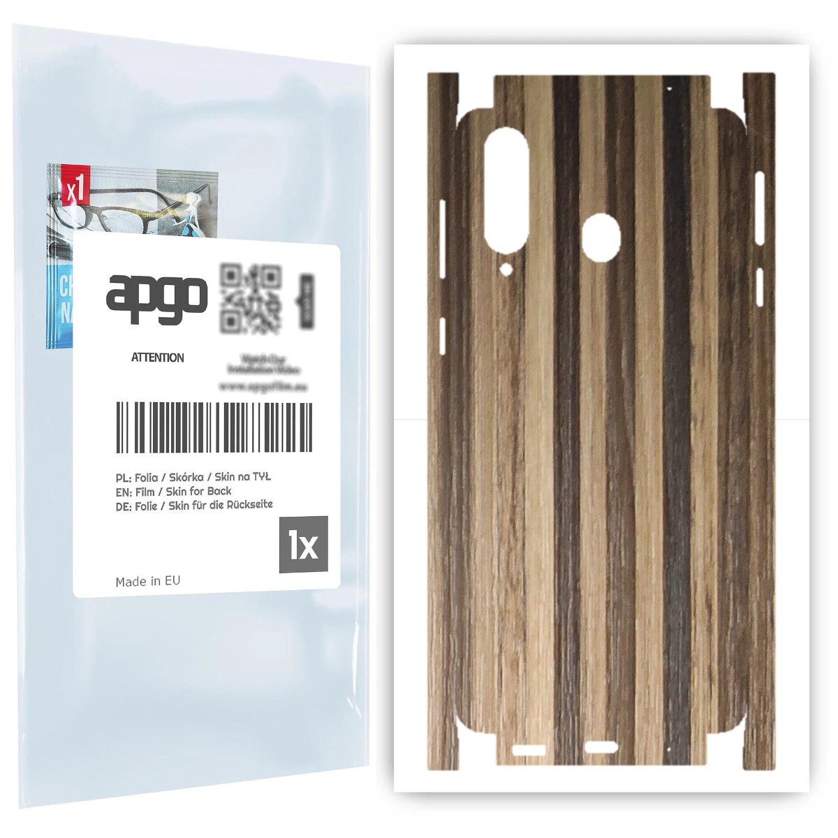 Folia naklejka skórka strukturalna na TYŁ+BOKI do Samsung Galaxy A8s -  Drewno Paski Mix - apgo SKINS