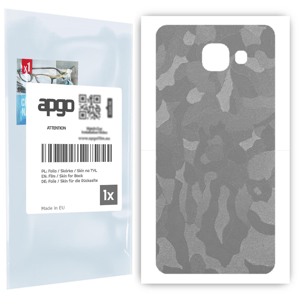 Folia naklejka skórka strukturalna na TYŁ do Samsung Galaxy A5 (2016) -  Moro | Camo Srebrny - apgo SKINS