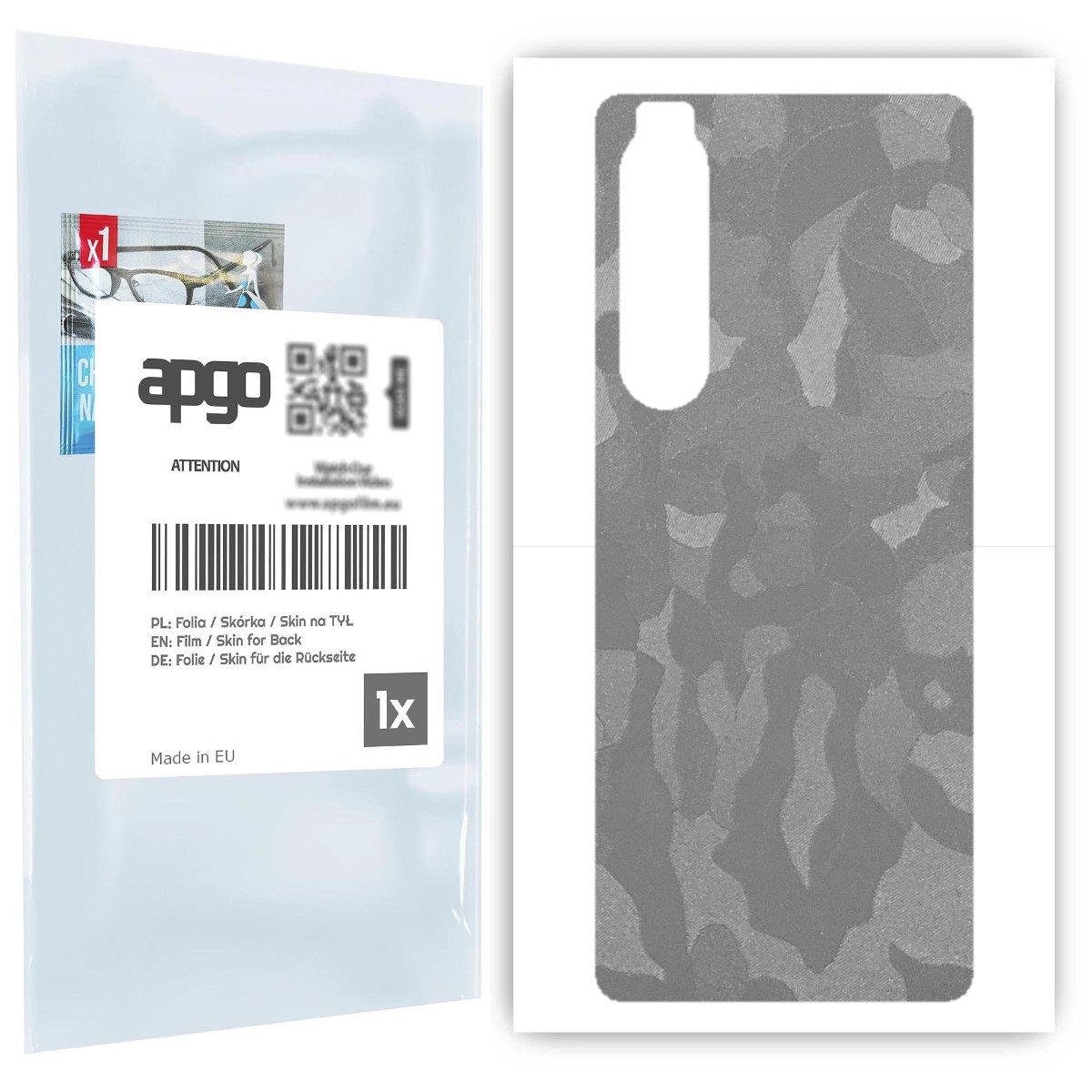 Folia naklejka skórka strukturalna na TYŁ do Sony Xperia 1 III -  Moro | Camo Srebrny - apgo SKINS