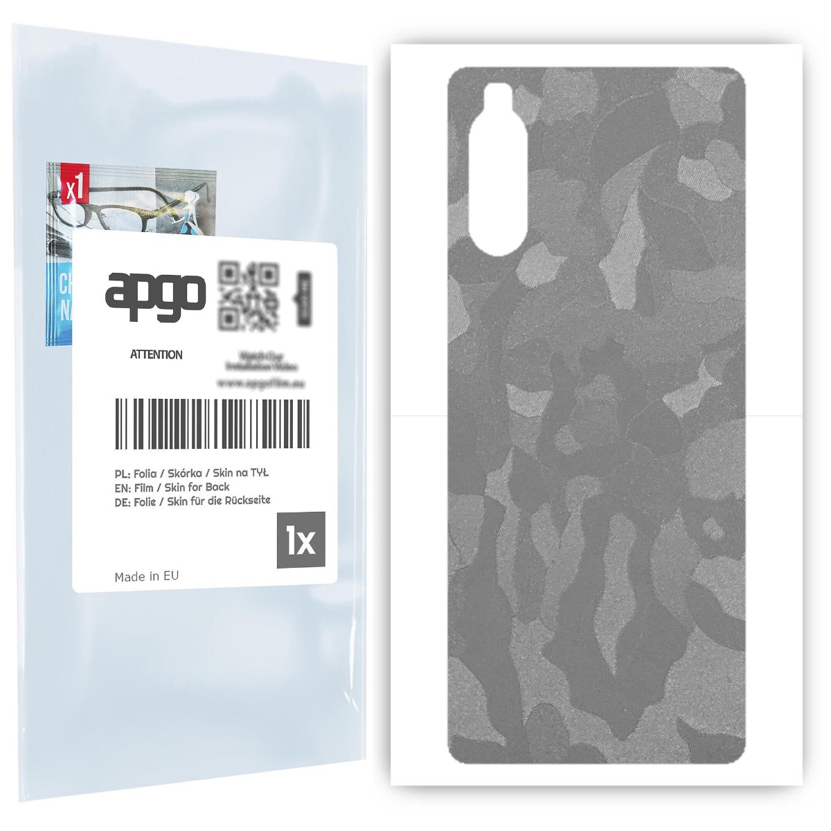 Folia naklejka skórka strukturalna na TYŁ do Sony Xperia 10 III -  Moro | Camo Srebrny - apgo SKINS