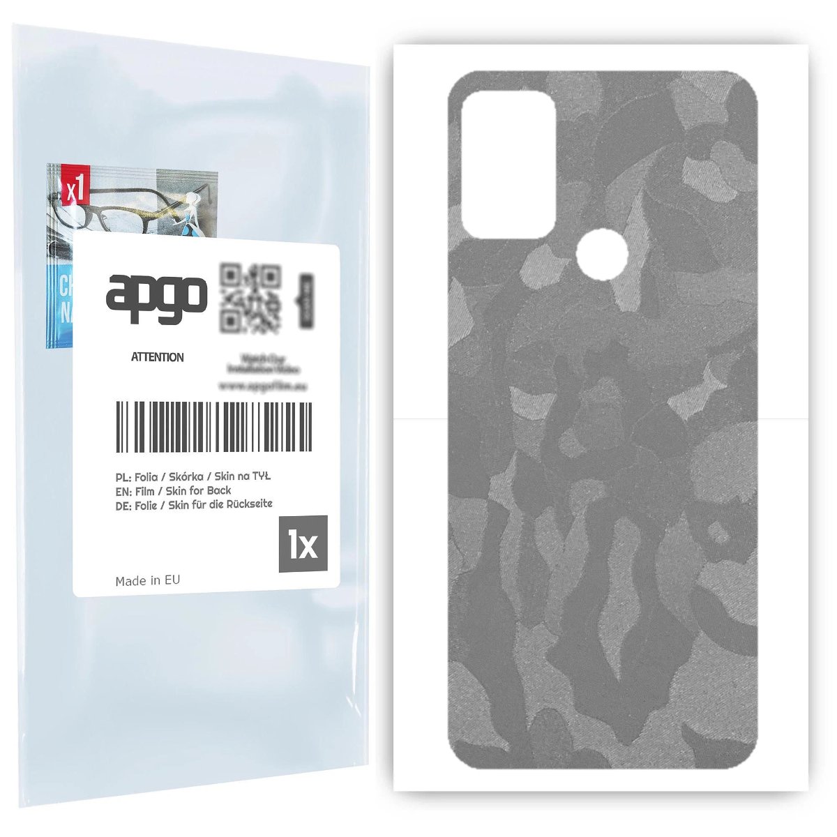 Folia naklejka skórka strukturalna na TYŁ do Motorola Moto G50 -  Moro | Camo Srebrny - apgo SKINS